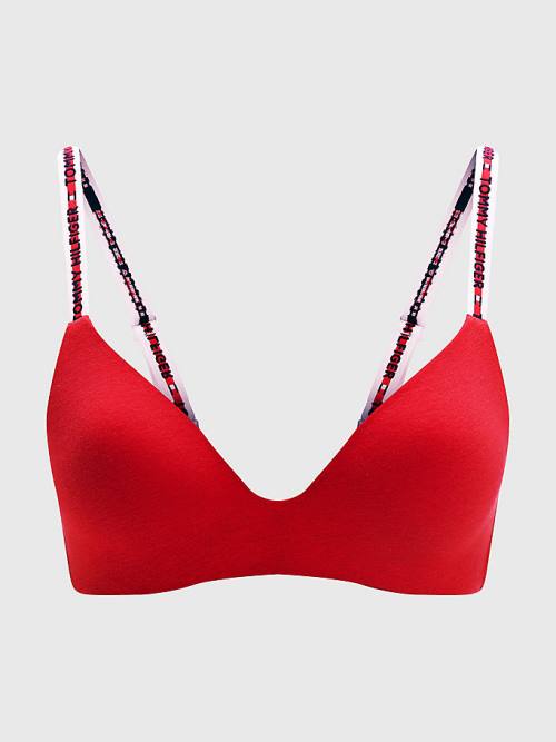 Tommy Hilfiger Logo Tape Triangle Bra Ženske Spodnje Perilo Rdeča | TH958EIR