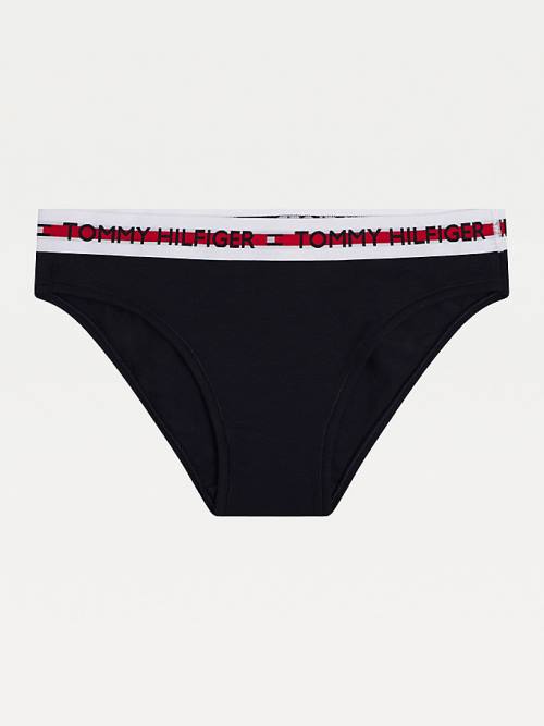 Tommy Hilfiger Logo Tape Waistband Briefs Ženske Spodnje Perilo Modra | TH301TWD