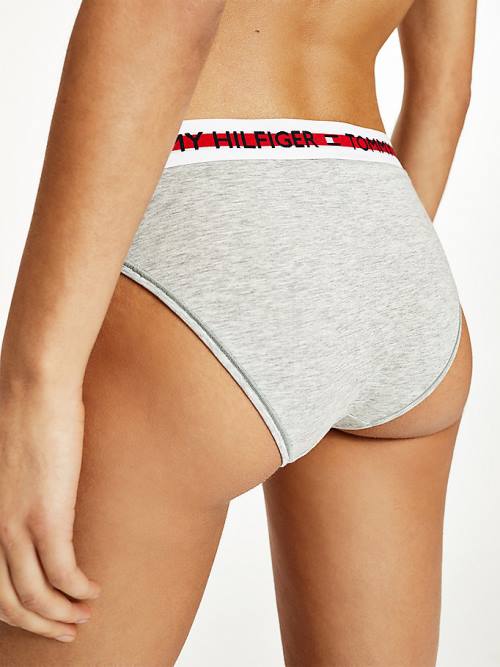 Tommy Hilfiger Logo Tape Waistband Briefs Ženske Spodnje Perilo Siva | TH675FQZ