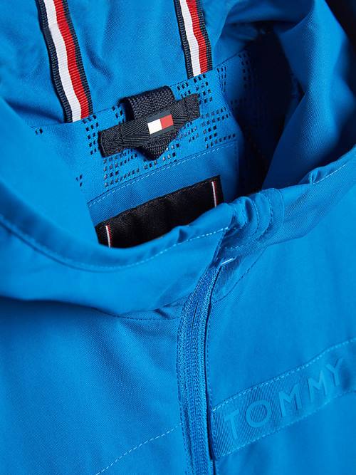 Tommy Hilfiger Logo Tape Zip-Thru Parka Fantje Jakne Modra | TH421DSA