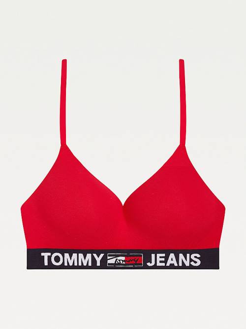 Tommy Hilfiger Logo Underband Padded Bralette Ženske Spodnje Perilo Rdeča | TH359GLB