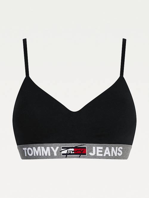 Tommy Hilfiger Logo Underband Padded Bralette Ženske Spodnje Perilo Črna | TH793LFO