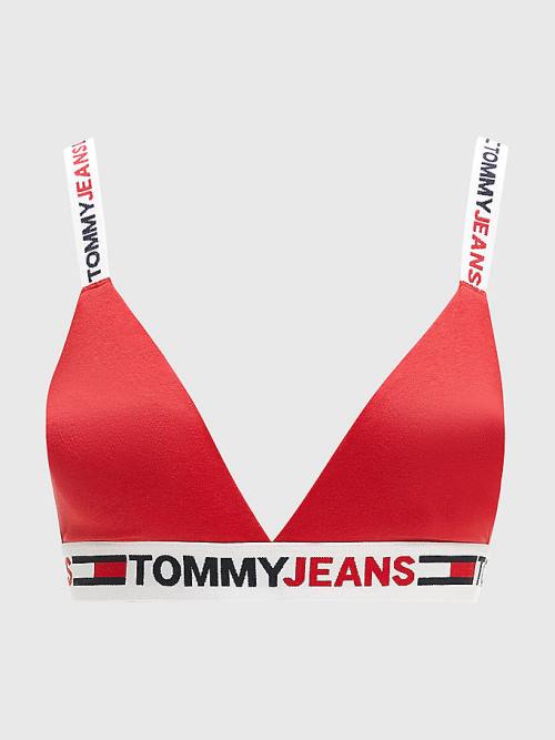 Tommy Hilfiger Logo Underband Triangle Bra Ženske Spodnje Perilo Rdeča | TH203YWR