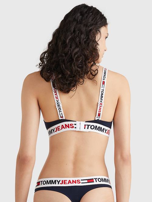 Tommy Hilfiger Logo Underband Triangle Bra Ženske Spodnje Perilo Modra | TH984KRN