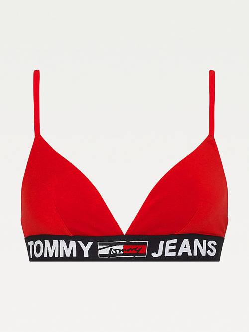 Tommy Hilfiger Logo Underband Unlined Triangle Bra Ženske Spodnje Perilo Rdeča | TH385YQS