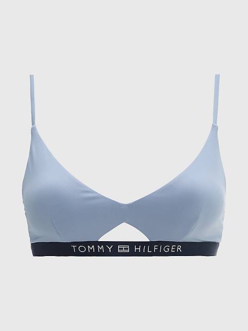 Tommy Hilfiger Logo Waistband Bikini Bralette Ženske Kopalke Modra | TH732NFX