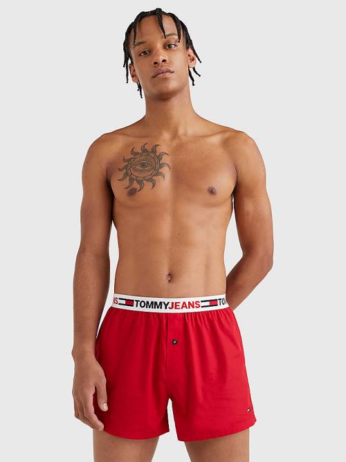 Tommy Hilfiger Logo Waistband Boxer Shorts Moški Spodnje Perilo Rdeča | TH589YAJ