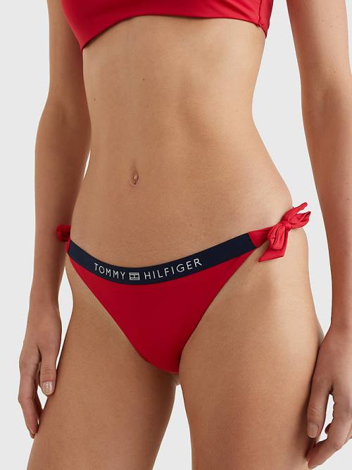 Tommy Hilfiger Logo Waistband Cheeky Fit Bikini Bottoms Ženske Kopalke Rdeča | TH743BAC