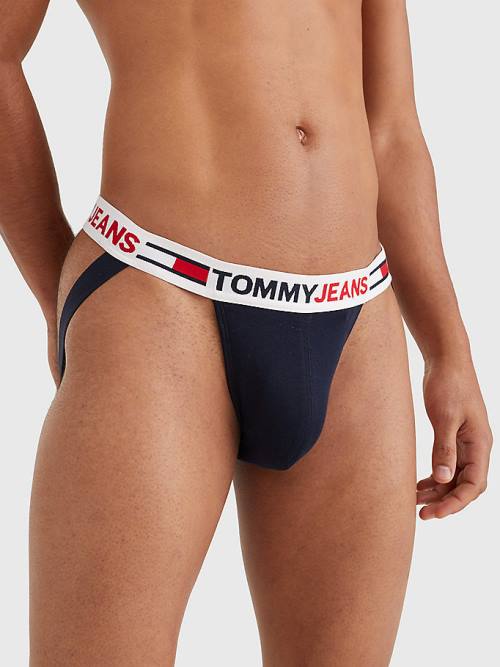 Tommy Hilfiger Logo Waistband Jockstrap Moški Spodnje Perilo Modra | TH207JME