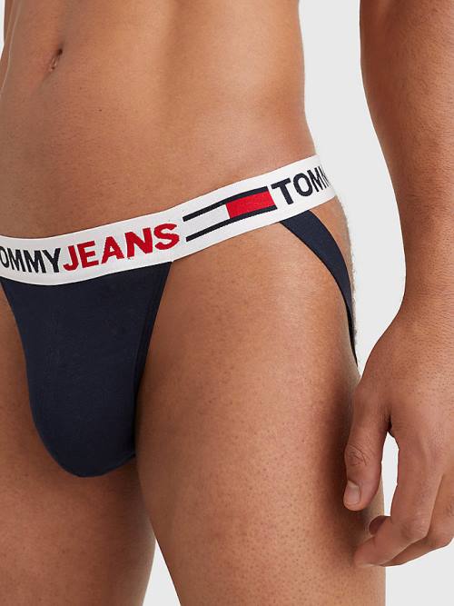 Tommy Hilfiger Logo Waistband Jockstrap Moški Spodnje Perilo Modra | TH207JME