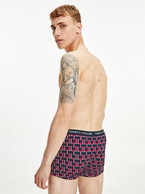 Tommy Hilfiger Logo Waistband Print Trunks Moški Spodnje Perilo Bež | TH640ZTP