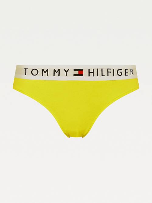 Tommy Hilfiger Logo Waistband Stretch Cotton Briefs Ženske Spodnje Perilo Rumena | TH620VDF