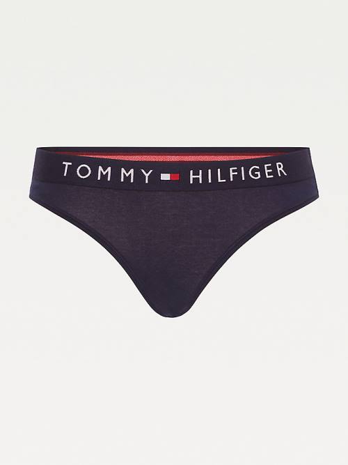 Tommy Hilfiger Logo Waistband Stretch Cotton Briefs Ženske Spodnje Perilo Modra | TH693DON