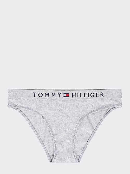 Tommy Hilfiger Logo Waistband Stretch Cotton Briefs Ženske Spodnje Perilo Siva | TH978KRS