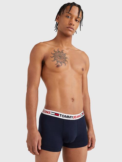 Tommy Hilfiger Logo Waistband Trunks Moški Spodnje Perilo Modra | TH497ZCE