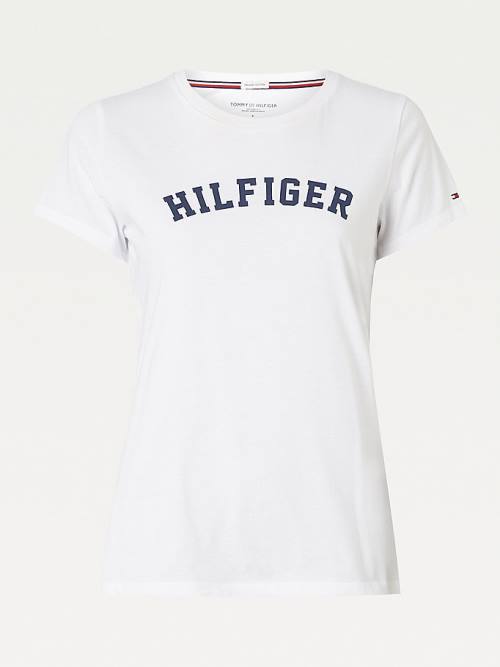 Tommy Hilfiger Logo Ženske Majice Bela | TH914ZOS