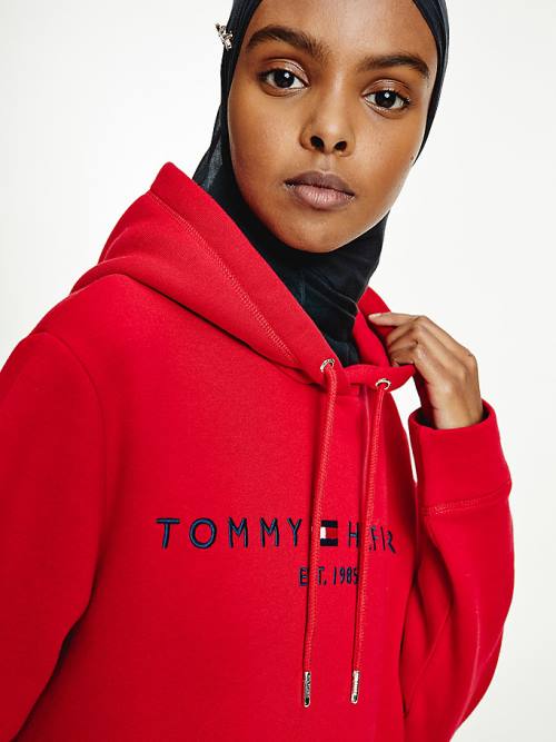 Tommy Hilfiger Logo Ženske Obleke Rdeča | TH407IWP