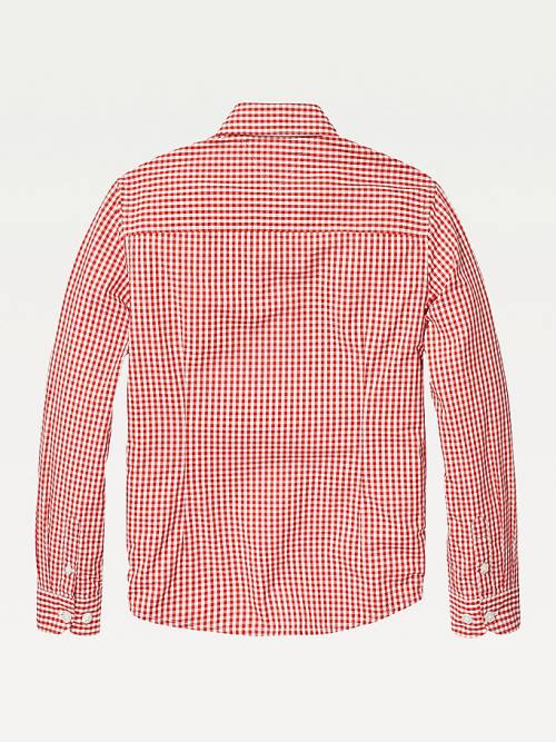 Tommy Hilfiger Long Sleeve Gingham Shirt Dekleta Majice Rdeča | TH702BJH