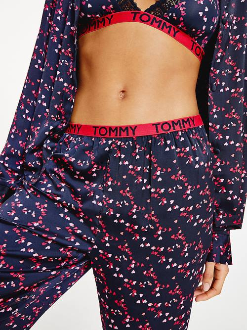 Tommy Hilfiger Long Sleeve Set Ženske Pižama Modra | TH480XNC