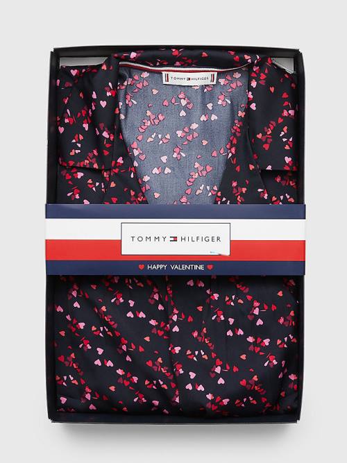 Tommy Hilfiger Long Sleeve Set Ženske Pižama Modra | TH480XNC