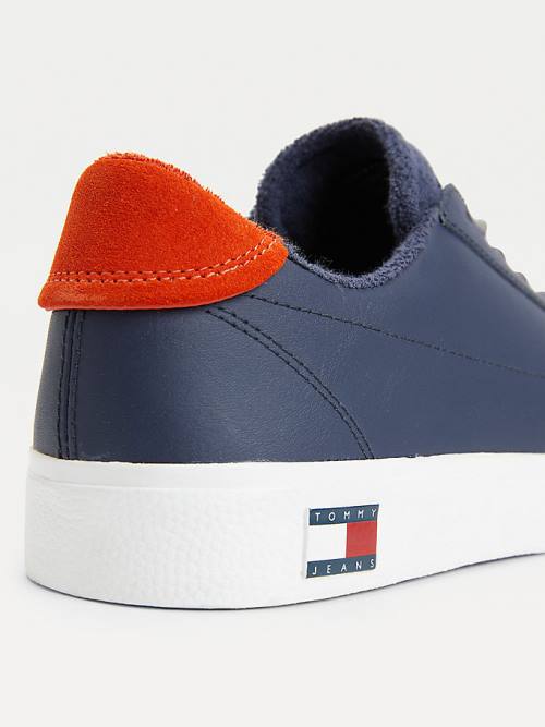 Tommy Hilfiger Low-Top Vulcanised Moški Superge Modra | TH164WSN