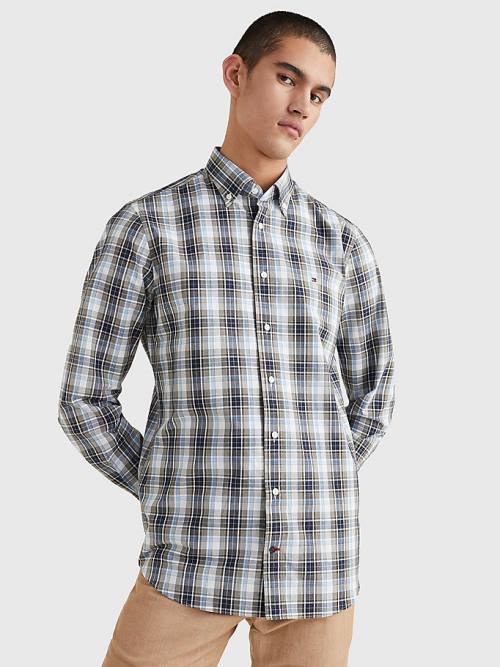 Tommy Hilfiger Madras Check Regular Fit Moški Srajce Zelena | TH684KMF