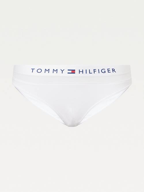 Tommy Hilfiger Mesh Inset Stretch Cotton Briefs Ženske Spodnje Perilo Bela | TH258SEM