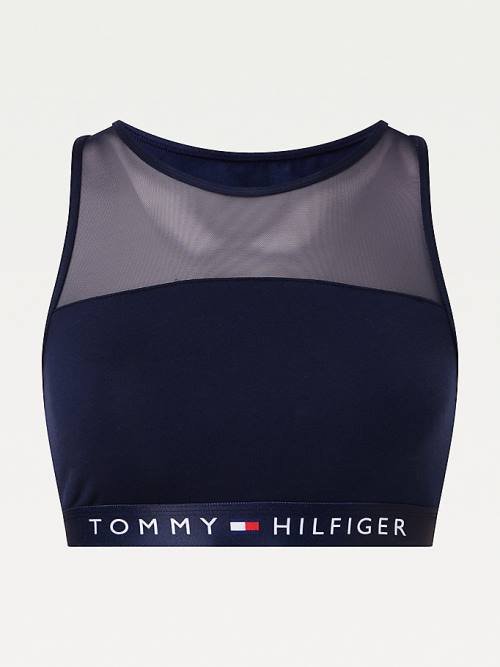 Tommy Hilfiger Mesh Panel Bralette Ženske Spodnje Perilo Modra | TH418HRN