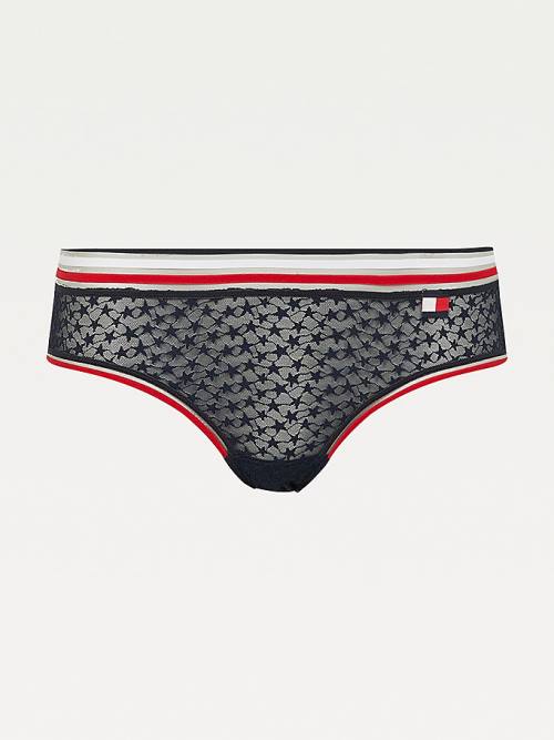 Tommy Hilfiger Mesh Signature Hipster Briefs Ženske Spodnje Perilo Modra | TH753WCU