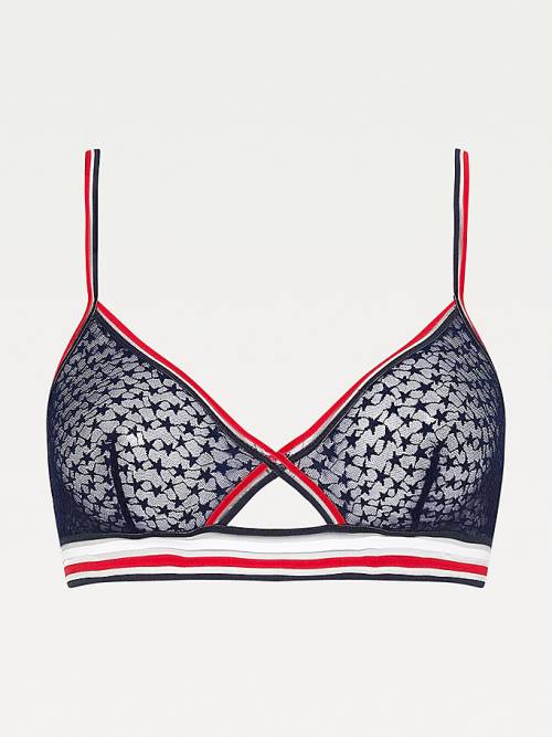 Tommy Hilfiger Mesh Triangle Bralette Ženske Spodnje Perilo Modra | TH095YRF