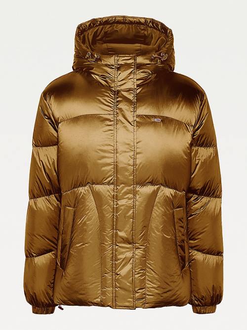 Tommy Hilfiger Metallic Down Puffer Ženske Jakne Rjav | TH384EMX