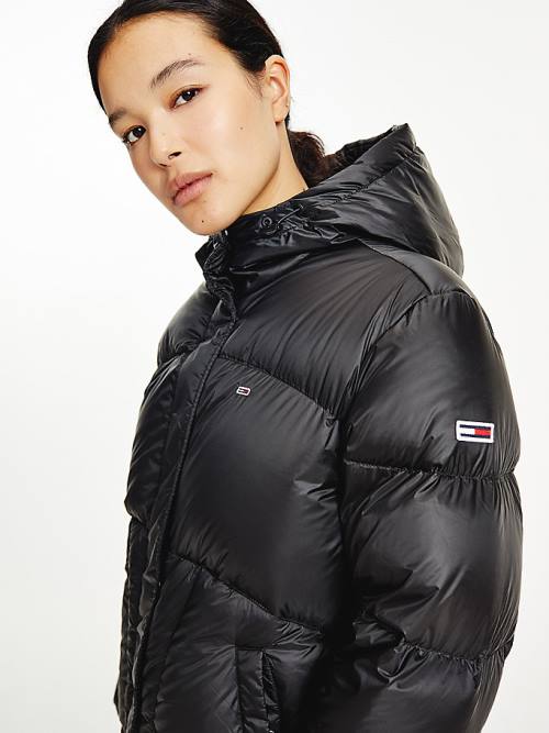 Tommy Hilfiger Metallic Down Puffer Ženske Jakne Črna | TH476FAL