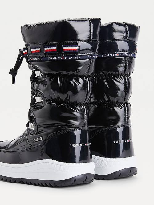 Tommy Hilfiger Metallic Lace-Up Snow Dekleta Škornji Črna | TH075GDF