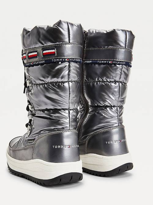 Tommy Hilfiger Metallic Lace-Up Snow Dekleta Škornji Srebrna | TH619NHB