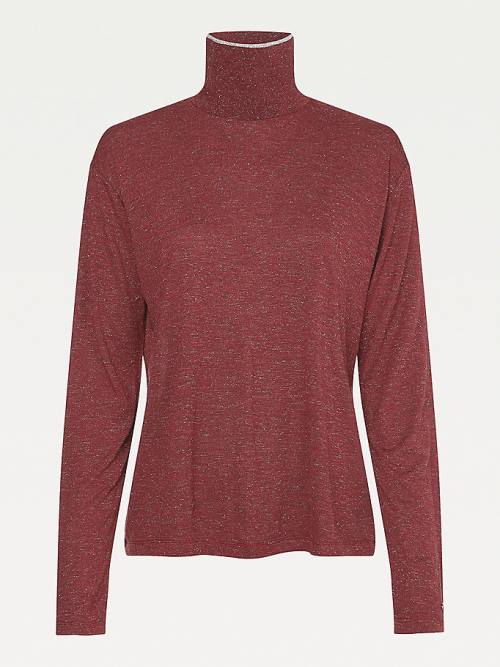 Tommy Hilfiger Metallic Roll Neck Jumper Ženske Majice Vijolična | TH104CWK