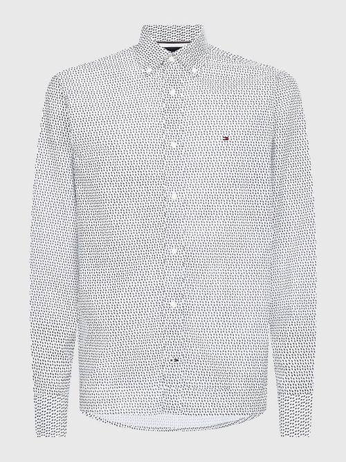 Tommy Hilfiger Micro Print Poplin Regular Fit Moški Srajce Bela | TH072CSF