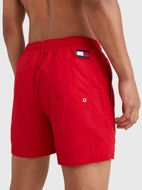 Tommy Hilfiger Mid Length Drawstring Shorts Moški Kopalke Rdeča | TH635GIO