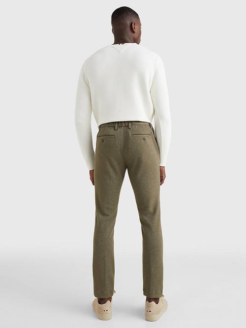 Tommy Hilfiger Modern Bleecker Pique Jersey Slim Chinos Moški Hlače Kaki | TH396AYU