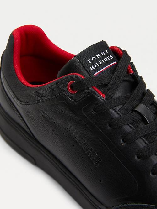 Tommy Hilfiger Modern Cupsole Leather Moški Superge Črna | TH859HKD