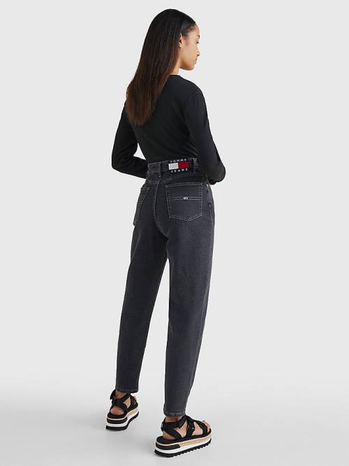 Tommy Hilfiger Mom Ultra High Rise Tapered Black Ženske Kavbojke Denim | TH831JUN