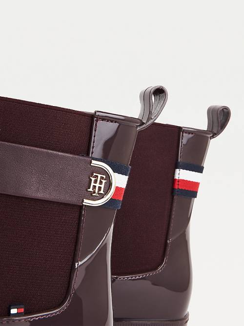 Tommy Hilfiger Monogram Ankle Rainboots Ženske Škornji Rdeča | TH752LAJ