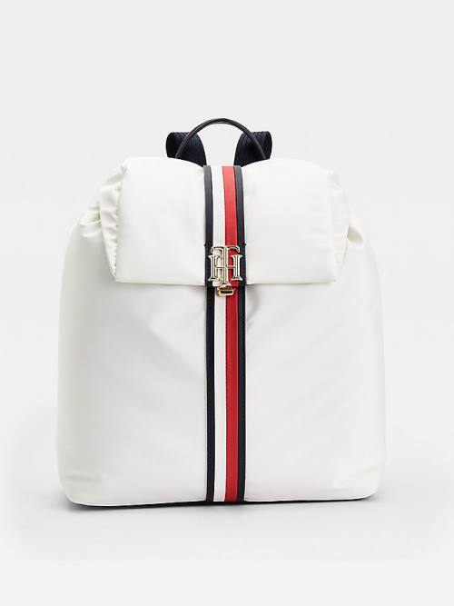 Tommy Hilfiger Monogram Backpack Ženske Torbice Bela | TH748GTH