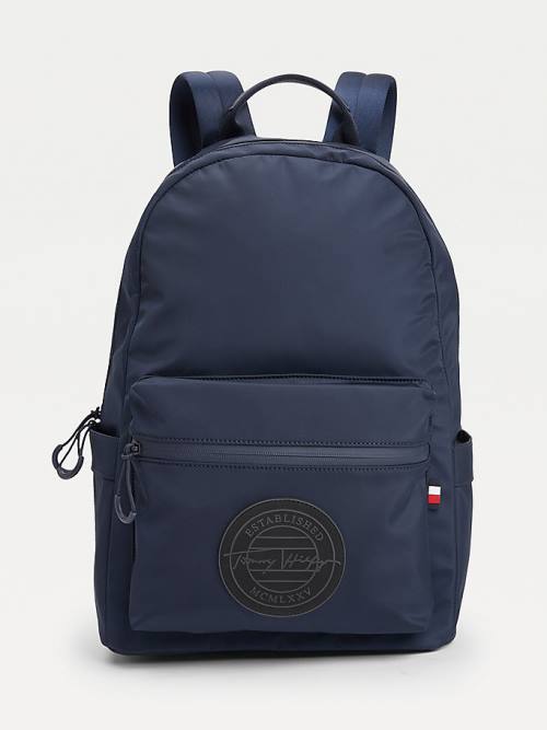 Tommy Hilfiger Monogram Print Backpack Moški Torbice Modra | TH913UMP