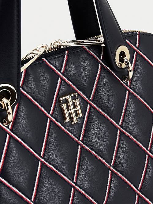 Tommy Hilfiger Monogram Quilted Crossover Ženske Torbice Modra | TH218NJD