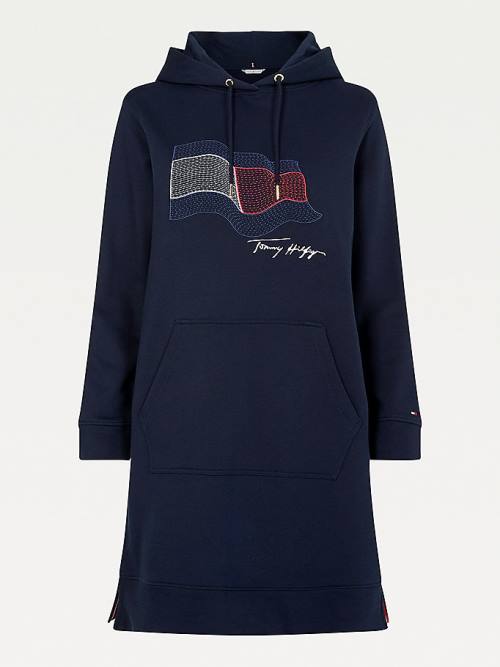 Tommy Hilfiger Motion Flag Ženske Obleke Modra | TH058TOP