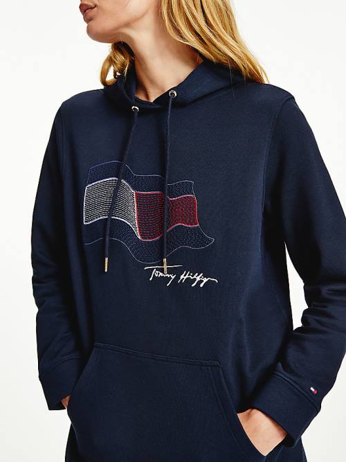 Tommy Hilfiger Motion Flag Ženske Obleke Modra | TH058TOP