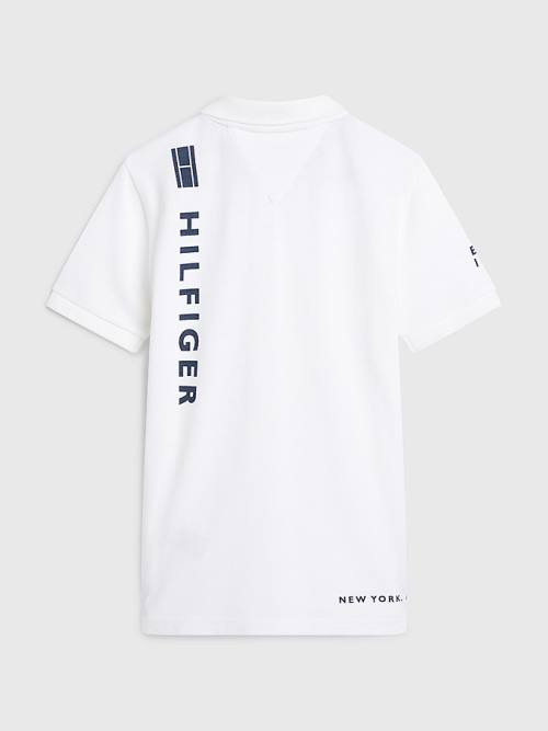 Tommy Hilfiger Multi Logo Organic Cotton Polo Fantje Majice Bela | TH124YUH