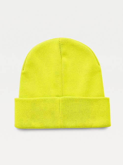 Tommy Hilfiger Neon Organic Cotton Blend Beanie Moški Kapa Zelena | TH106MOY