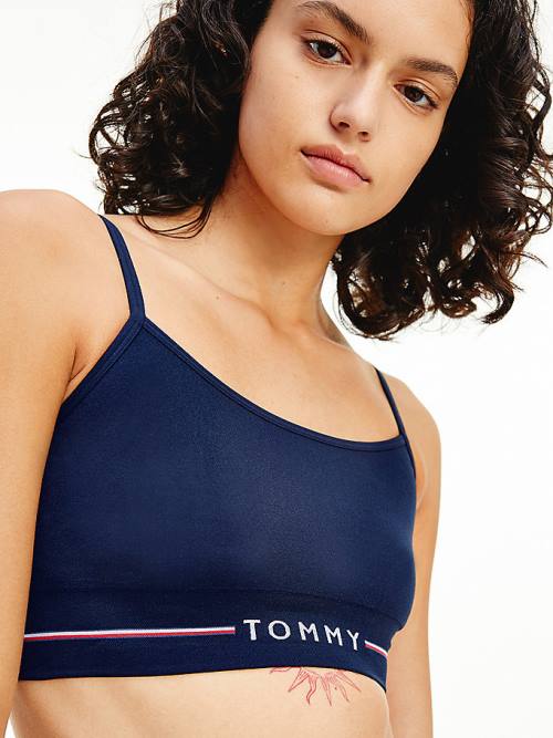 Tommy Hilfiger Non-Wired Seamless Push-Up Bralette Ženske Spodnje Perilo Modra | TH708HMY