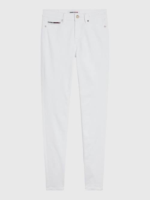 Tommy Hilfiger Nora Mid Rise Skinny White Ženske Kavbojke Denim | TH473GMN